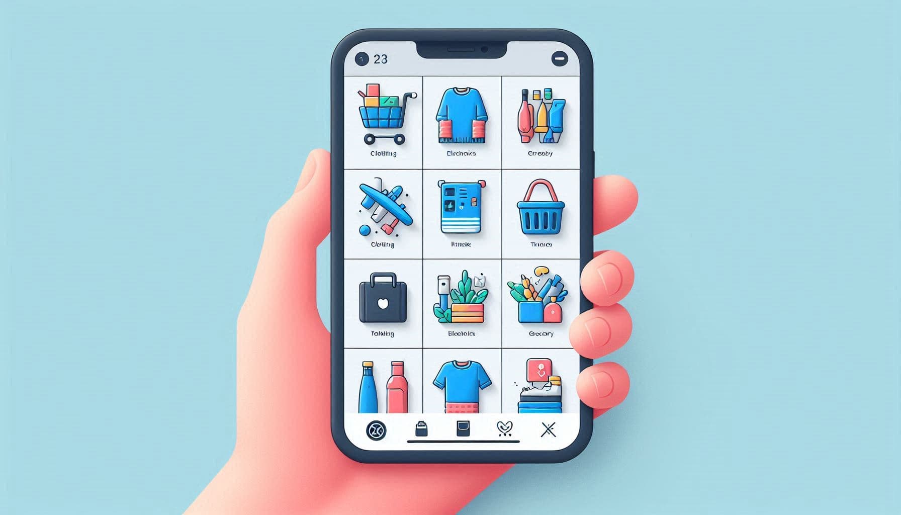 Online shop interface displayed on a smartphone